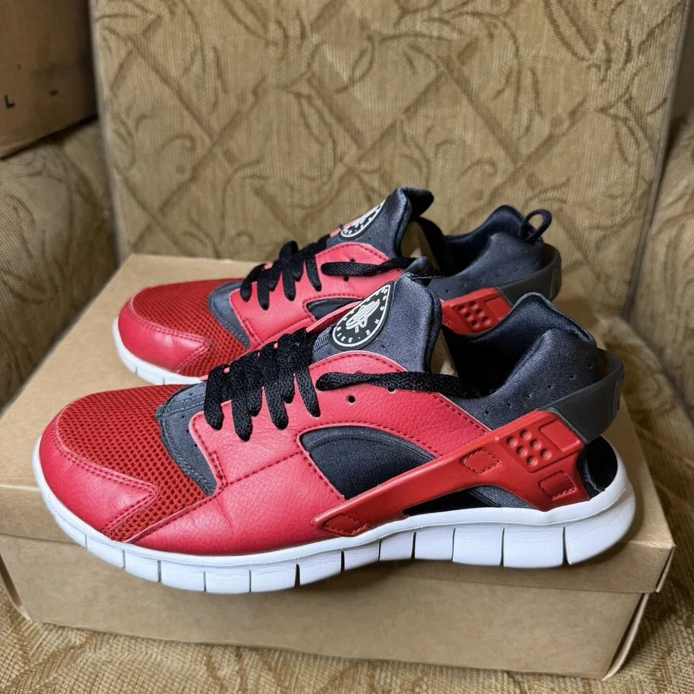 Nike Huarache Free Run 2012 Red Black 510801-661 Men's Size 9 Running Shoes